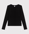 Effen katoenen damesvest zwart BLACK