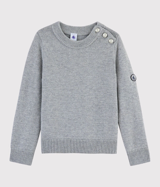 Pull en laine et coton enfant gris
