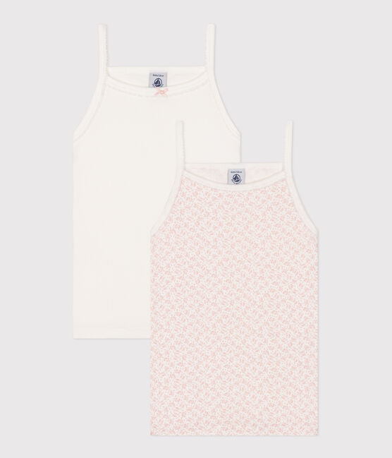 Setje met 2 katoenen hemdjes met bloemenprint voor kinderen variante 1