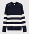 Dames marine pull van wol blauw SMOKING/wit MARSHMALLOW