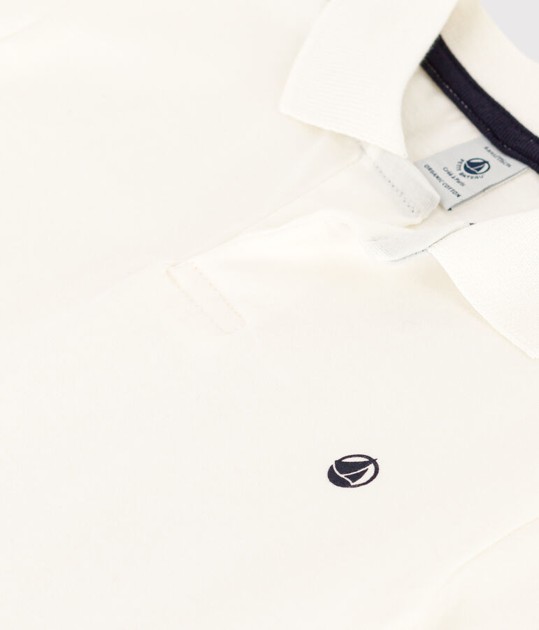 Katoenen polo met korte mouwen voor jongens wit