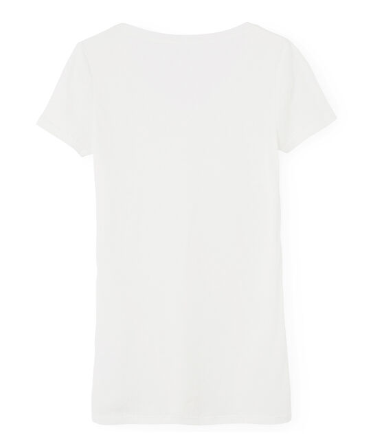 Dames-t-shirt met korte mouwen uit licht katoen wit MARSHMALLOW