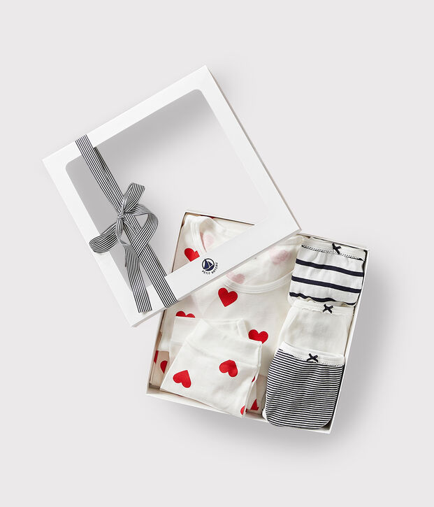 Geschenkverpakking met pyjama en onderbroekjes van katoen multicouleur