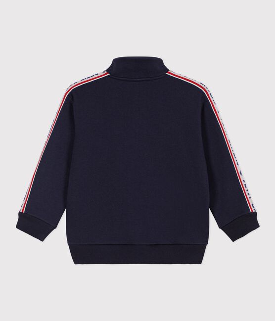 Sweatshirt zippé enfant en coton bleu SMOKING