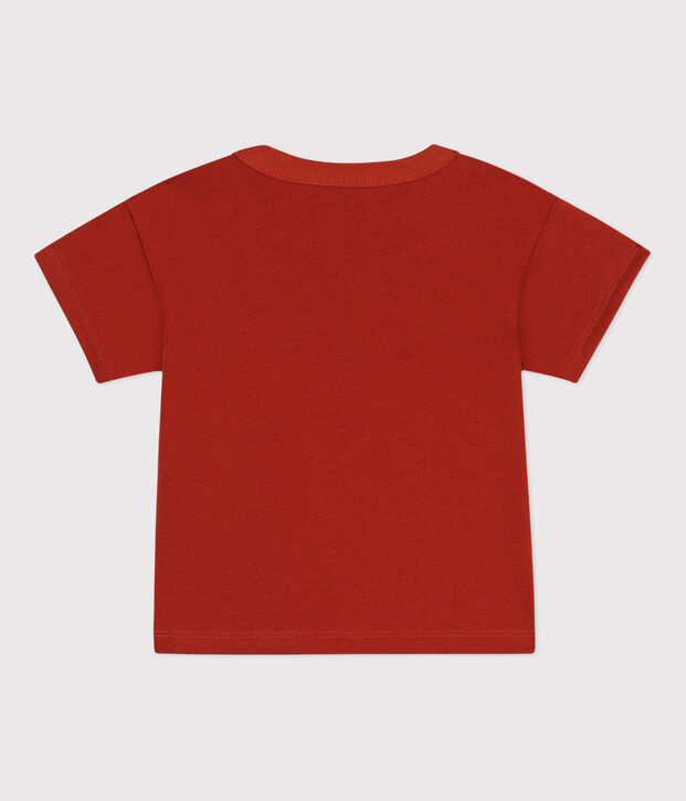 T-shirt van jersey met korte mouwen en motiefje voor baby's rood