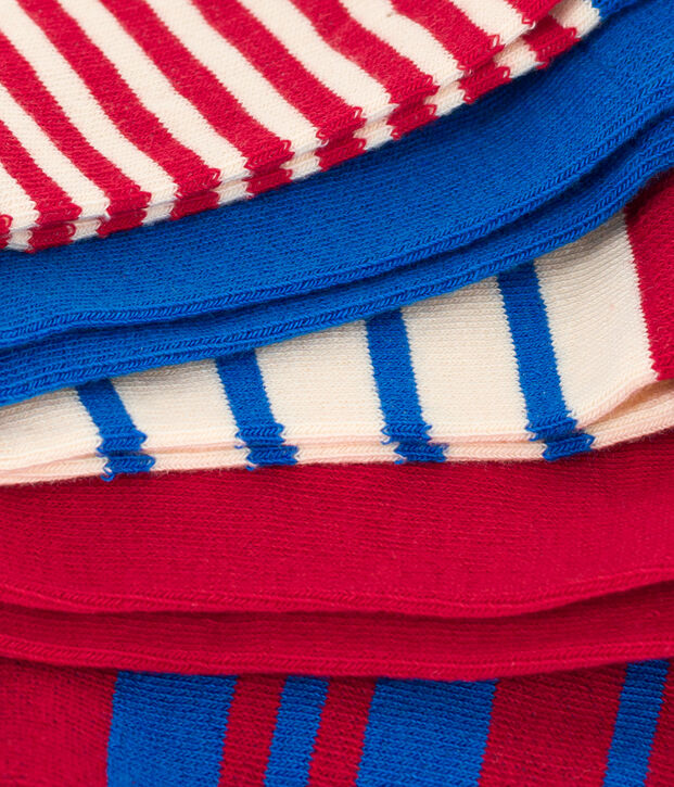 Lot de 5 paires de chaussettes rayures en jersey de coton enfants multicouleur