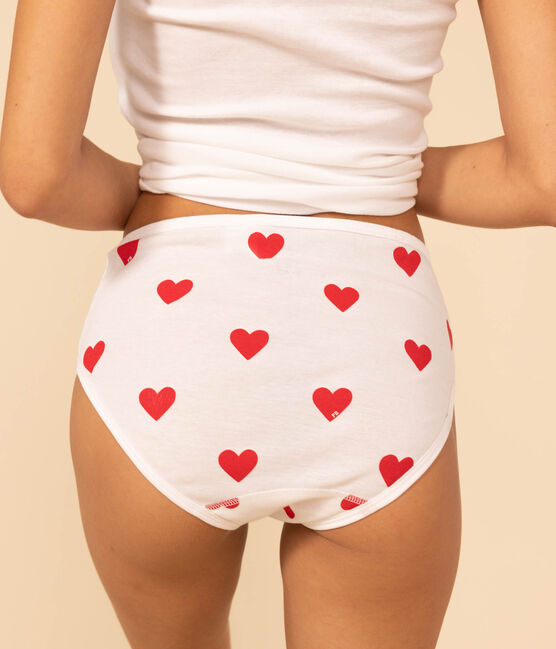 Set van 2 katoenen slips met hartjes en streepjes voor vrouwen Variante 1 PACK