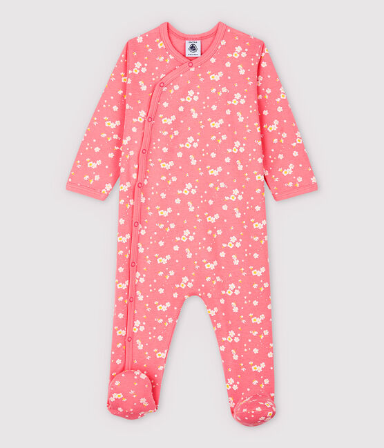 Katoenen babypyjama met kersenbloesem voor baby's roze GRETEL/wit MULTICO