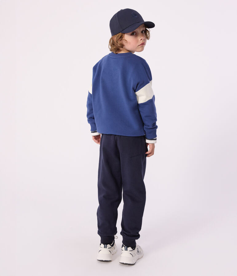 Effen katoenen joggingbroek voor kinderen blauw