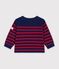 Babytrui van wol en katoen met marinestrepen blauw/rood