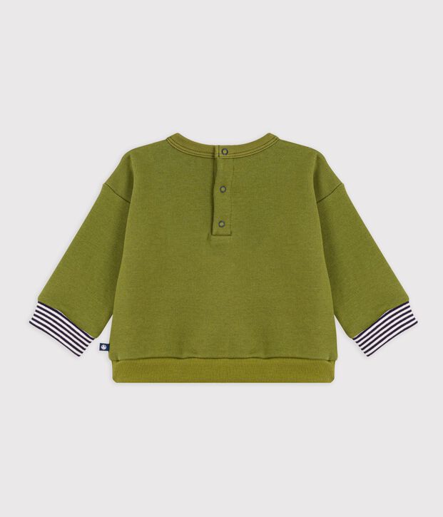 Katoenen babysweatshirt met vintage Petit Bateau-motief groen