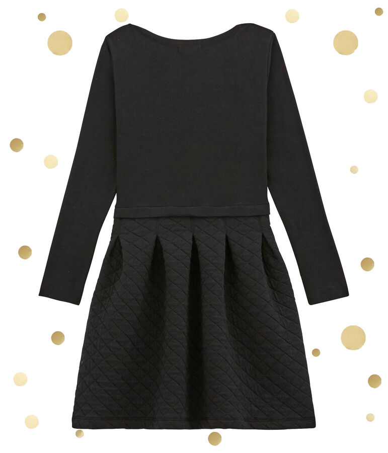 Robe bi-mati&egrave;re femme taille coup&eacute;e noir