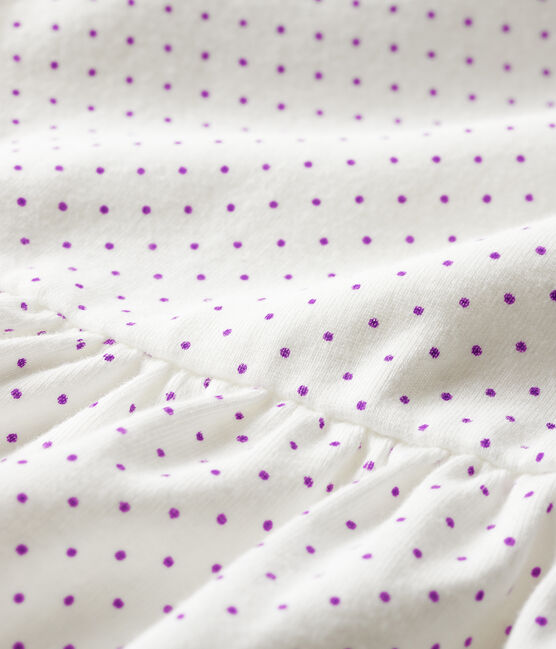 Bodyjurk met print babymeisje purper REAL/wit MARSHMALLOW