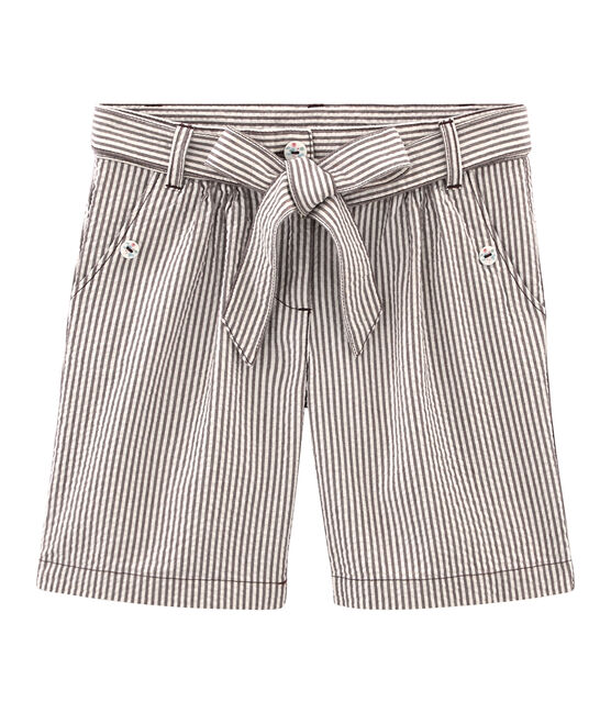 Short enfant fille rouge VINO/blanc MARSHMALLOW