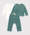 Ensemble en velours et body bébé vert BRUT