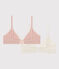 Lot de 2 soutiens gorge fleurs en coton et élasthanne fille variante 1