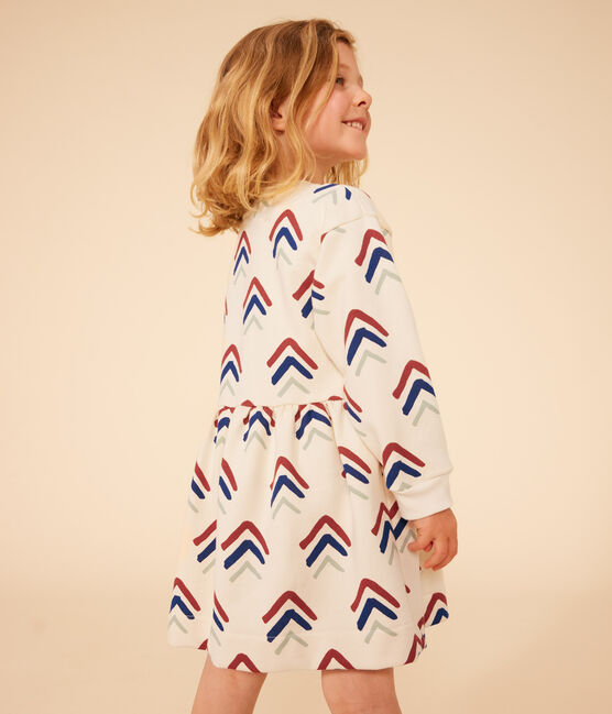 Meisjesjurk met lange mouwen in fleece met print AVALANCHE+INCOGNITO/ MULTICO