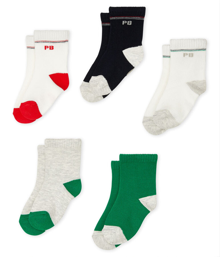 Lot de 5 paires de chaussettes b&eacute;b&eacute; gar&ccedil;on multicouleur