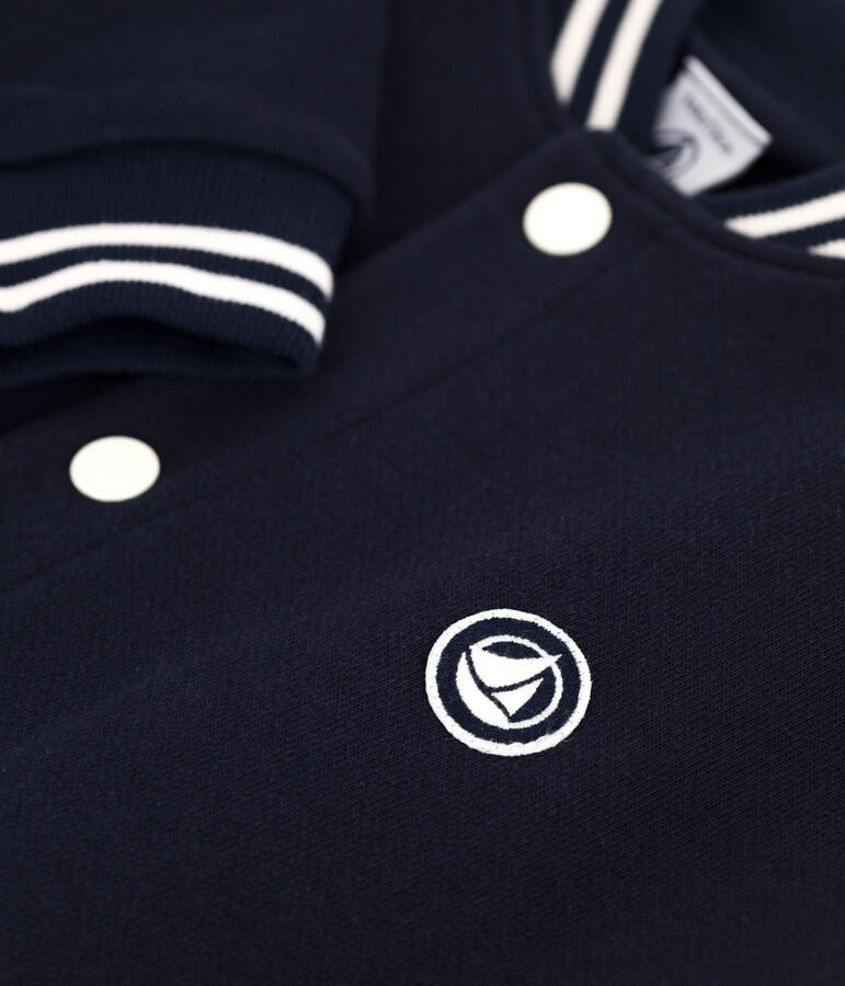 Effen katoenen baseballjasje voor kinderen blauw