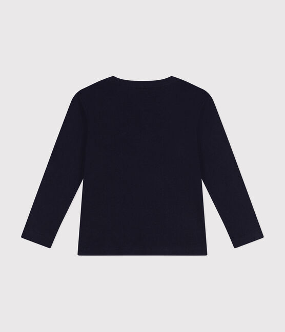 T-shirt met lange mouwen van ribstof voor jongens/meisjes blauw SMOKING