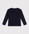 T-shirt met lange mouwen van ribstof voor jongens/meisjes blauw SMOKING
