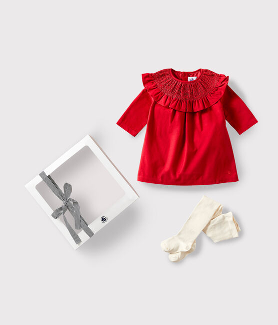 Coffret cadeau bébé robe et collants variante 1