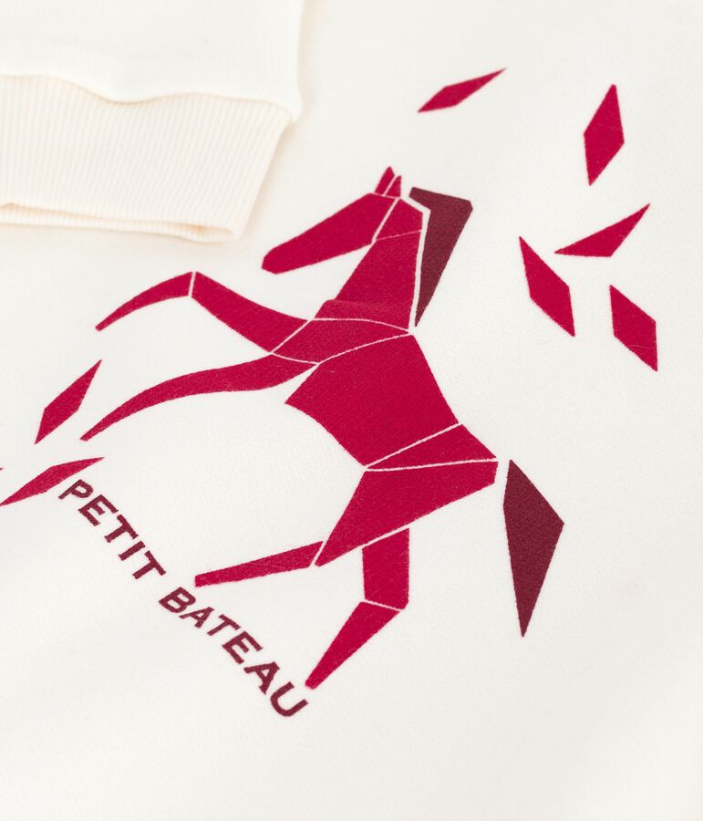 Katoenen sweatshirt met print voor kinderen ecru