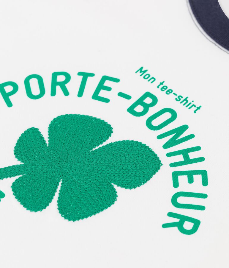 T-shirt met korte mouwen in katoen voor jongens wit