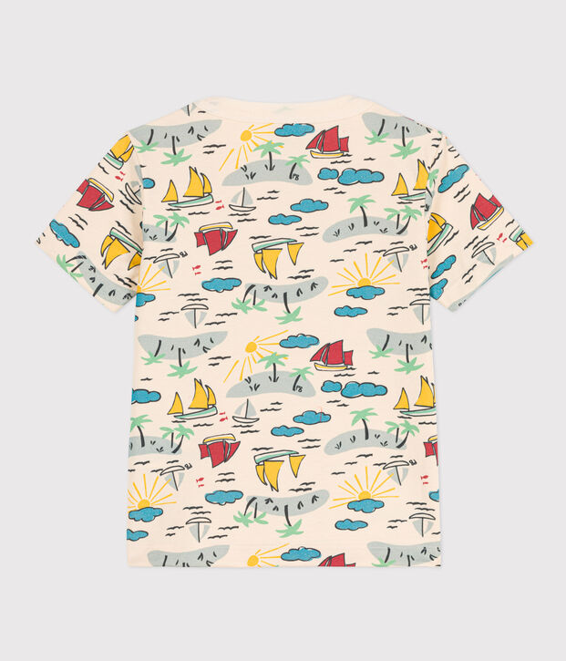 T-shirt met print en korte mouwen voor jongens ecru/multicouleur