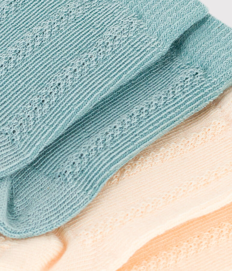 Set van 2 paar effen babysokken in katoenjersey multicouleur