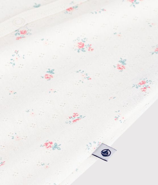 Kort babypakje van katoen met met bloemenprint wit MARSHMALLOW/wit MULTICO