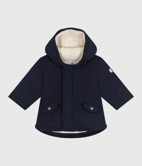 Parka bébé mi-longue unie bleu SMOKING