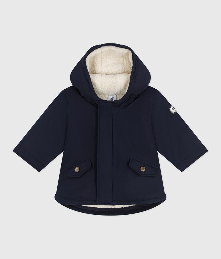 Parka b&eacute;b&eacute; mi-longue unie bleu