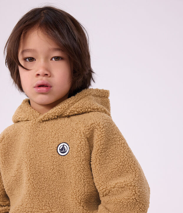 Sweatshirt van sherpa voor kinderen LATTE