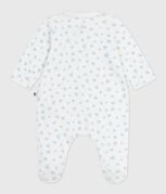 Katoenen babypyjama met kraag en hartjesprint MARSHMALLOW/ ADRIATIC