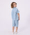Bermuda short enfant en coton uni bleu BLEU CLAIR