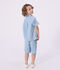 Bermuda short enfant en coton uni bleu