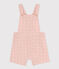 Salopette courte bébé en broderie anglaise rose SALINE