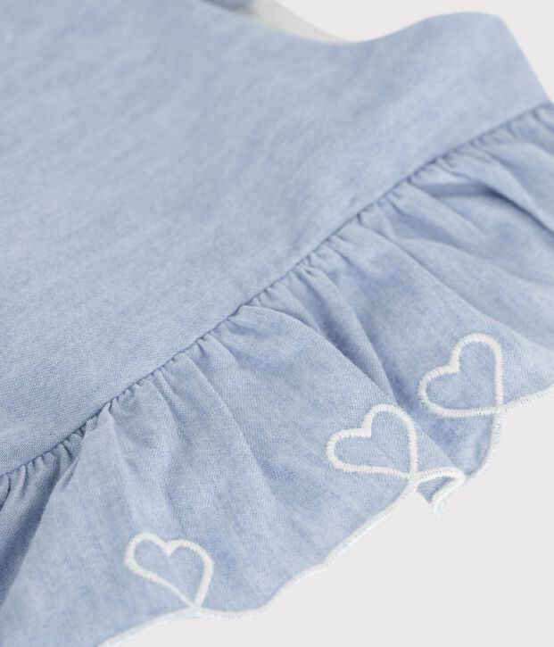 Robe sans manches enfant en coton bleu