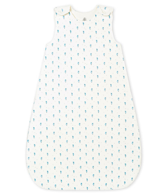 Gigoteuse bébé garçon en velours imprimé blanc MARSHMALLOW/blanc MULTICO