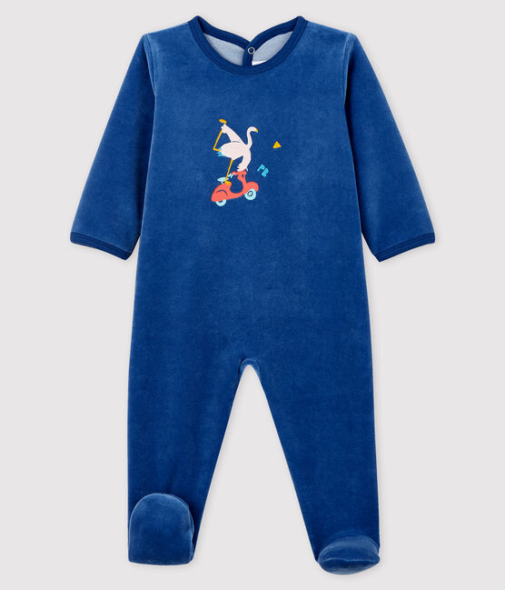Blauw fluwelen slaappakje baby blauw MAJOR