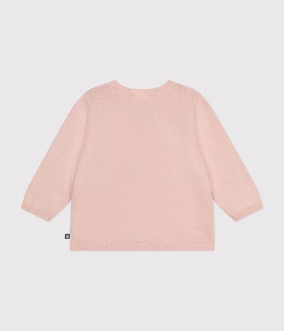 Gebreide babycardigan van ajourkatoen roze SALINE
