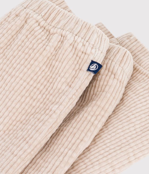 Pantalon b&eacute;b&eacute; en velours uni &eacute;cru