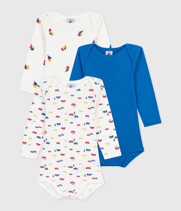 Setje van katoenen body's met lange mouwen en print voor baby's multicouleur