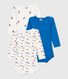 Setje van katoenen body's met lange mouw en print voor baby's