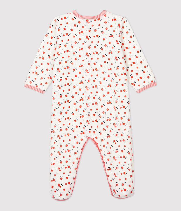 Fluwelen slaappakje met bloemenprint wit/multicouleur