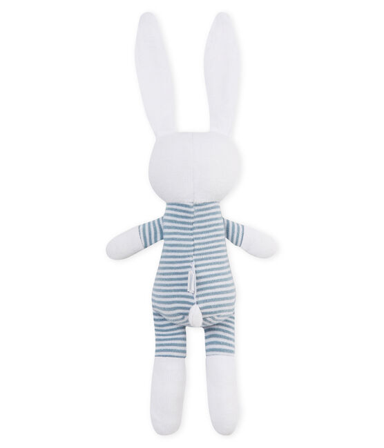 Doudou lapin hochet bébé mixte bleu FONTAINE/blanc MARSHMALLOW