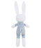 Doudou lapin hochet bébé mixte bleu FONTAINE/blanc MARSHMALLOW