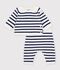 Ensemble b&eacute;b&eacute; en tricot &agrave; rayures bleu/bleu