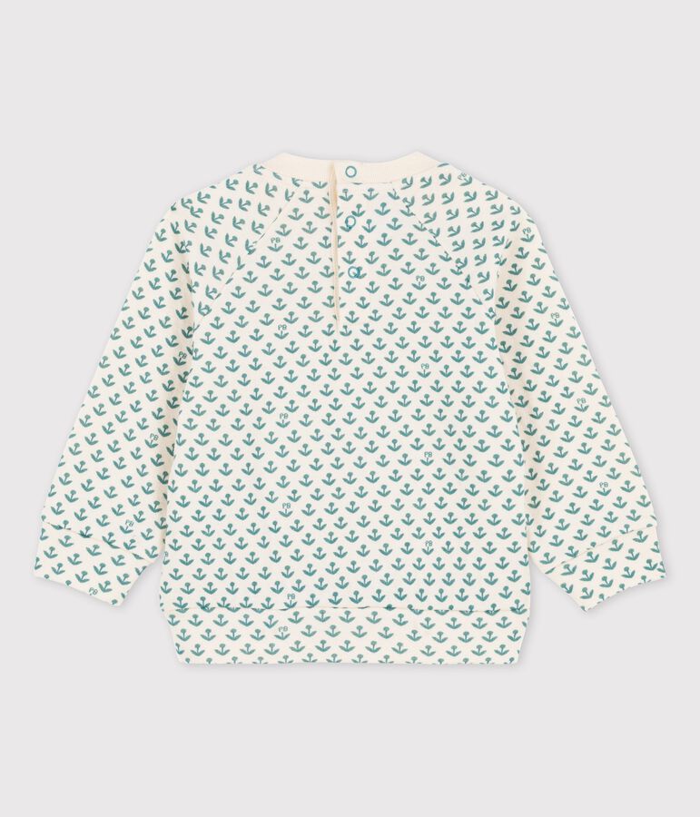 Sweatshirt van tubic voor baby's ecru/groen